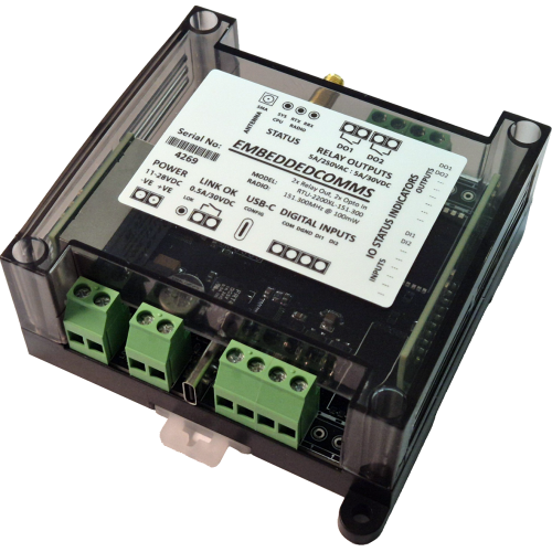 RTU-22xx : Industrial RTU Modbus. 2DI+2DO, optional 0-20mA analog