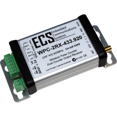 WPC-2RX : Wireless Pulse Counter Recevier - Dual Output